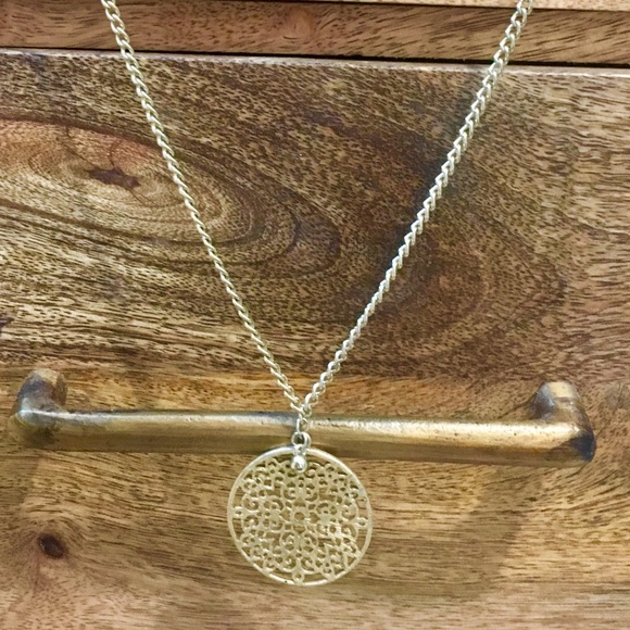 Lucky Brand Gold Woven Sun Circle Necklace - Picture 4 of 8